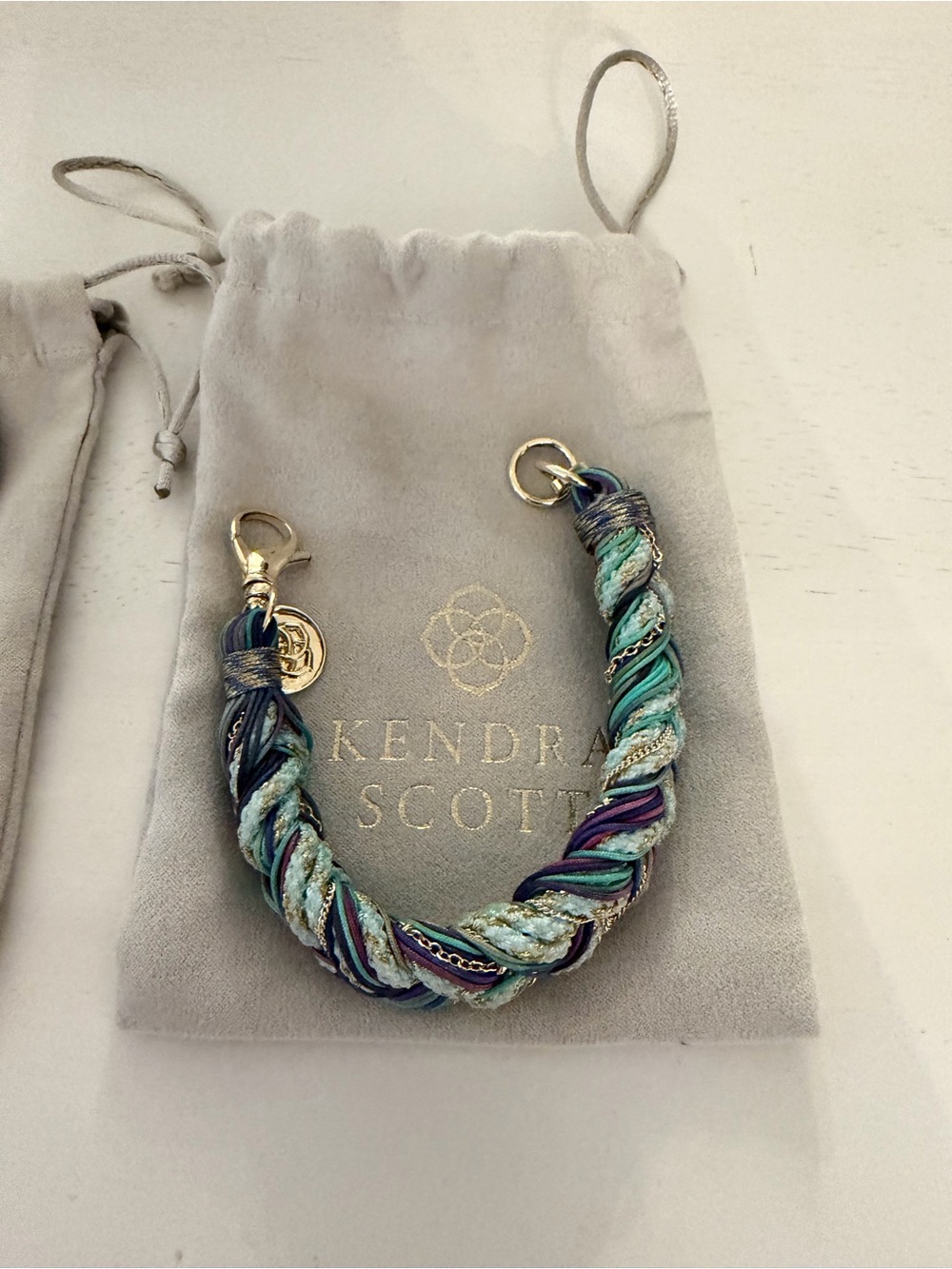 Kendra Scott Braided Key & Card Holder - Turquoise, Navy & Purple